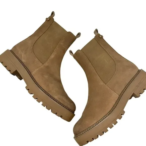 Sam Edelman Laguna Chelsea Boots Tan Suede Lug Sole Ankle Booties Women’s 11 - Picture 1 of 14
